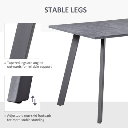 Dining Table, Contemporary Rectangle Kitchen Table with Metal Legs and Spacious Tabletop for Dining Room, Living Room