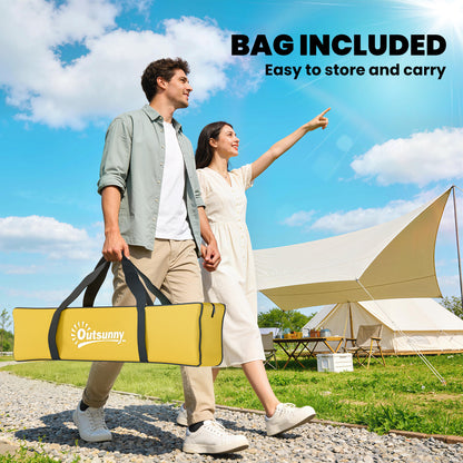 2 Person Camping Tent, Dome Tent with Zipped Doors, Storage Pocket, Portable Handy Bag, Yellow