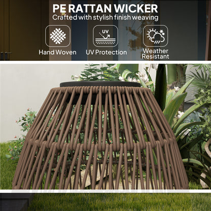 Rattan Solar Lamp, Garden Solar Lantern with Auto On/Off Light, IP44 Waterproof, Decorative Outdoor Rattan Lamp for Porch