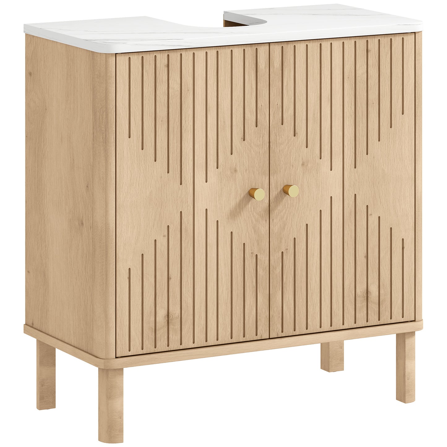 Under Sink Bathroom Cabinet for Basin without or with Pedestal - Oak