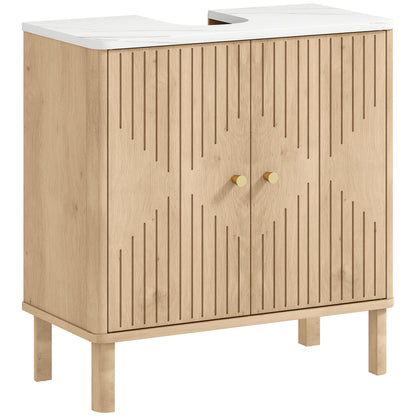 Under Sink Bathroom Cabinet for Basin without or with Pedestal - Oak