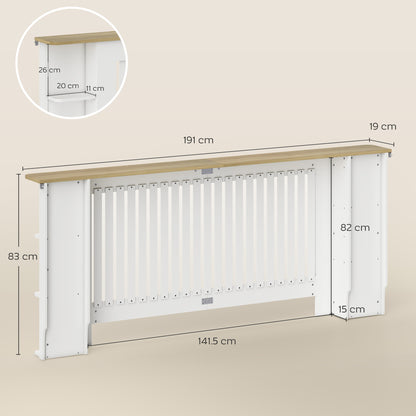 Radiator Cover with Open Storage Shelves, Vertical Slatted Cabinet Shelf Heater Cover for Living Room, Hallway, Extra Large