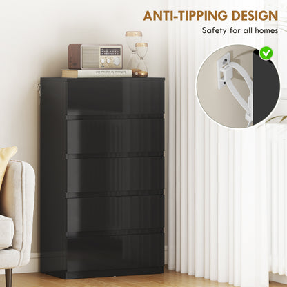 Chest of Drawers, 5-Drawer Storage Cabinets, Modern Dresser, Storage Drawer Unit for Bedroom