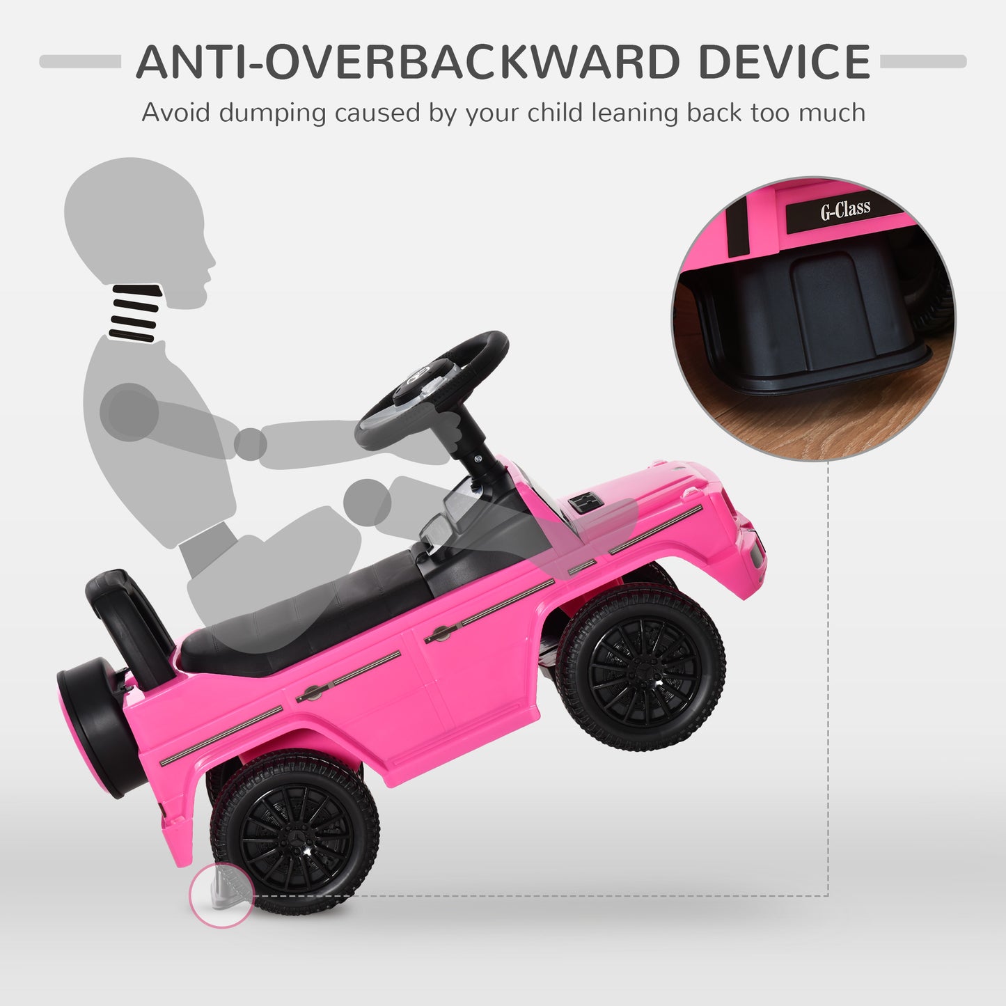 3 in 1 Kids Ride On Car G350 Licensed Foot To Floor Slider Toddler Push Along NO POWER Pink 12-36 months