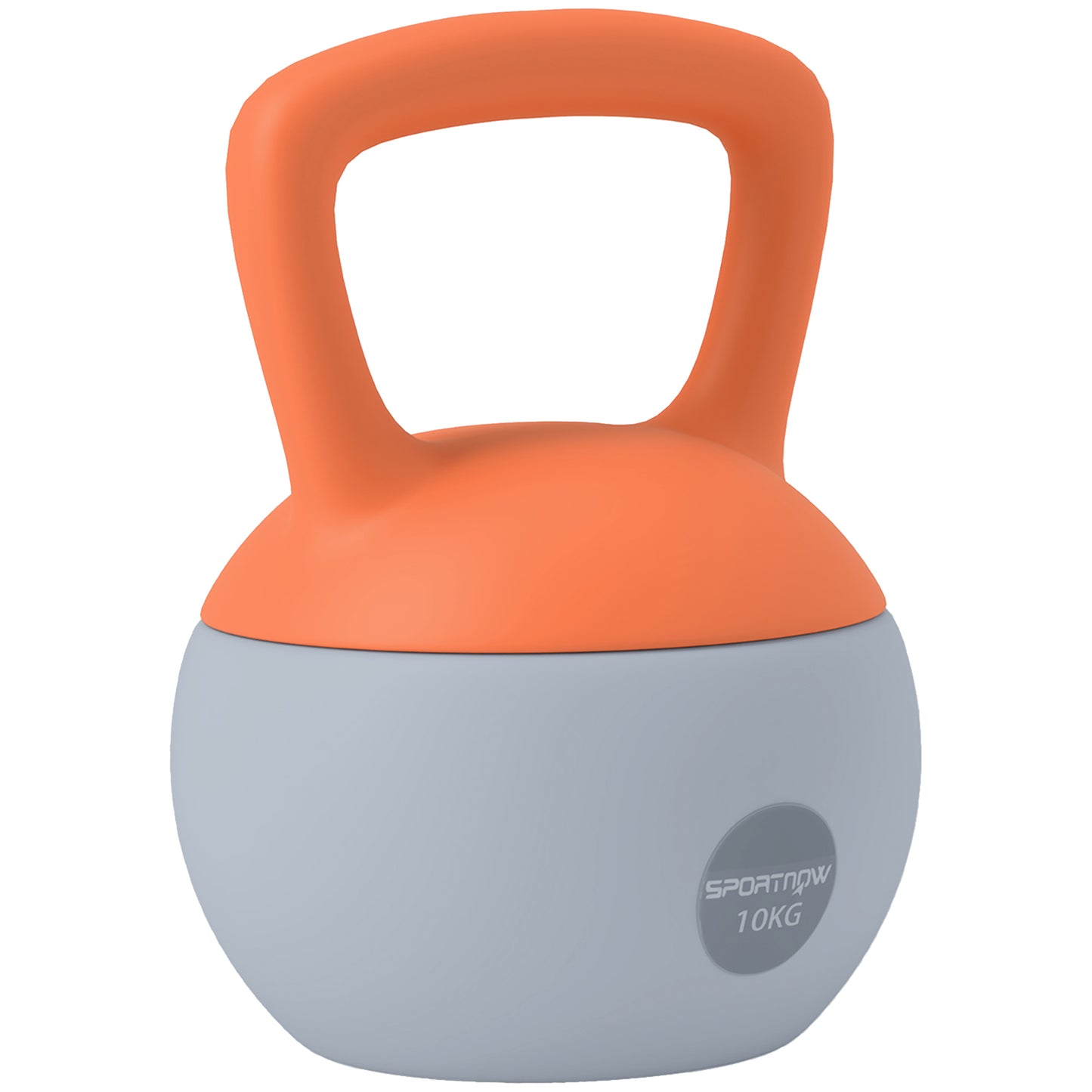 10KG Soft Kettlebell, Kettle Bell with Non-Slip Handle for Home Gym, Weight Lifting, Strength Training, Orange/Grey