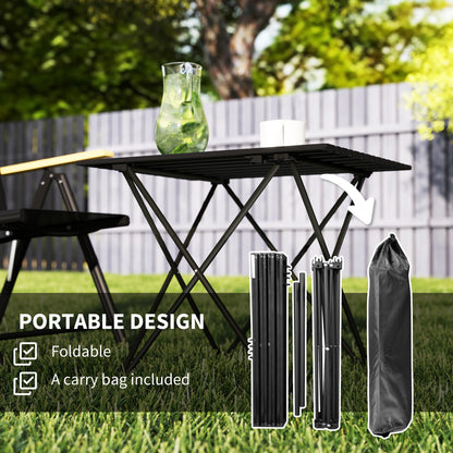 Folding Camping Table, Lightweight Metal Picnic Table with Carry Bag, Foldable Table for Outdoor Camping, Picnic, Hiking