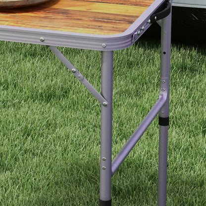 3ft Folding Camping Table Height Adjustable Aluminium Outdoor Garden Party Picnic BBQ Trestle Table Field Kitchen