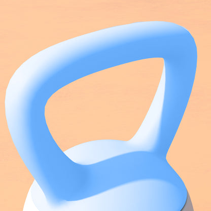 4KG Soft Kettlebell, Kettlebell with Non-Slip Handle for Home Gym, Weight Lifting, Strength Training, Light Blue/Grey