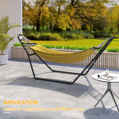 9ft Hammock Stand Adjustable Hammock Frame with Non-Slip Feet for Indoor Outdoor, 150 kg Capacity, Black
