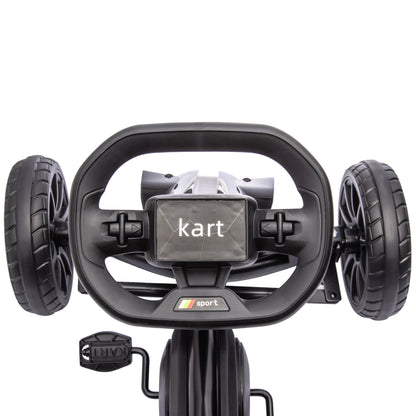 Kids Pedal Go Kart, with Adjustable Seat, EVA Wheels, Seat, Handbrake - Black
