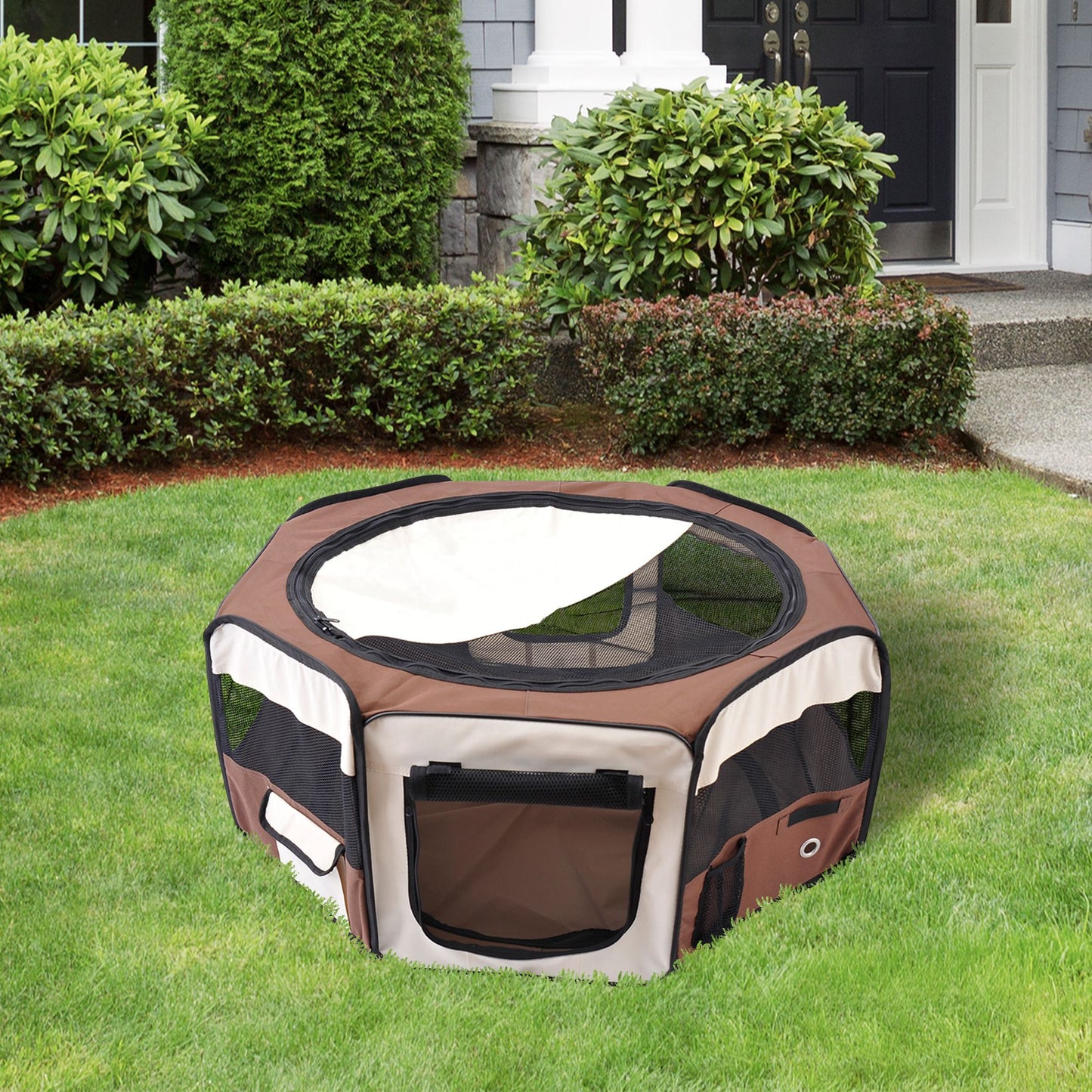 600D Oxford Soft Fabric Kennel, Portable Lightweight Cat Dog Playpen