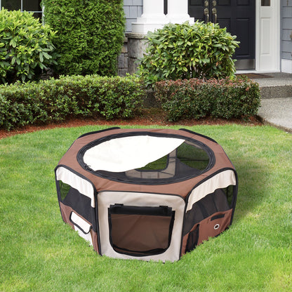 600D Oxford Soft Fabric Kennel, Portable Lightweight Cat Dog Playpen