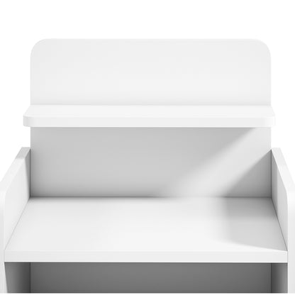 Bedside Cabinet, Bedside Table with Drawer and Shelf for Living Room, White