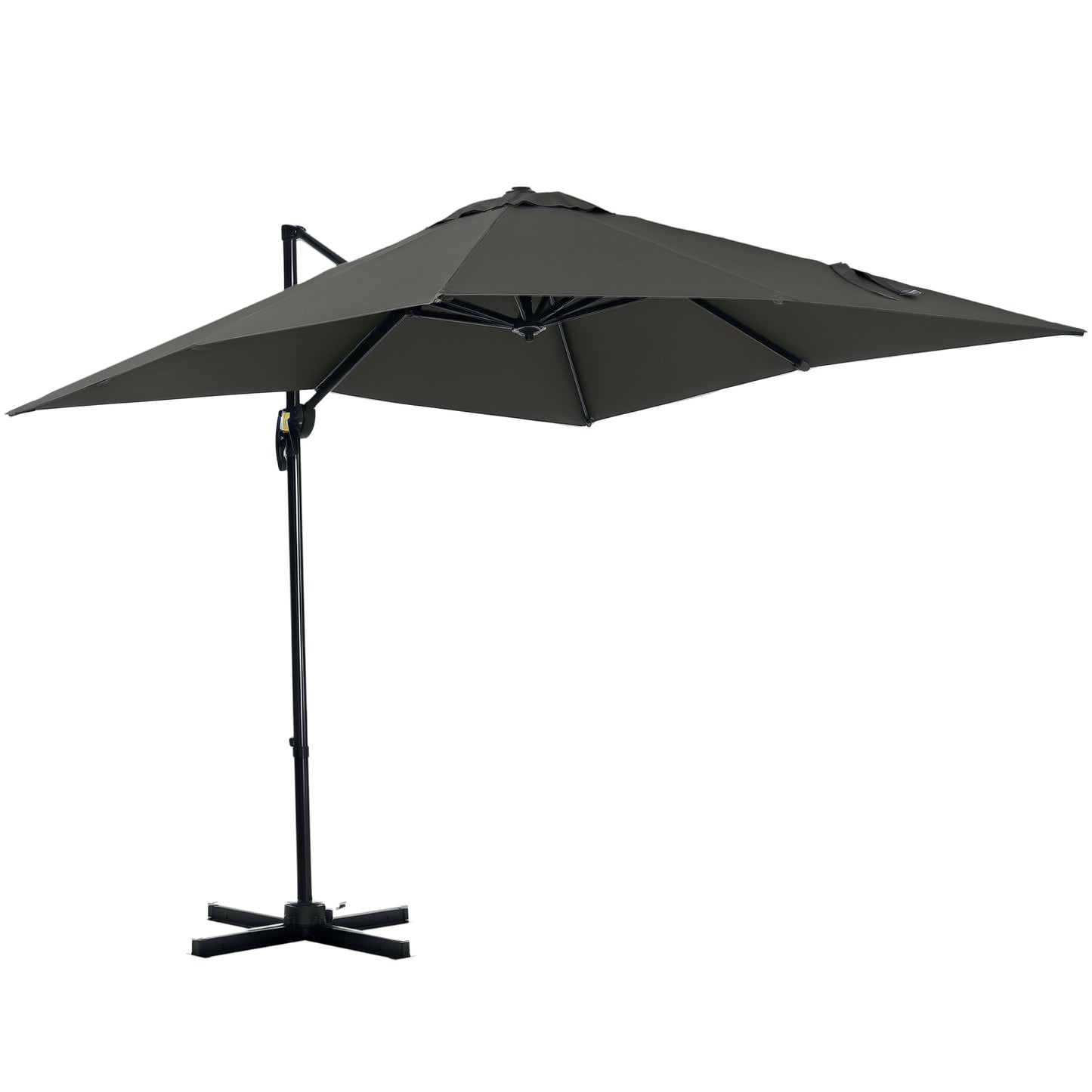 2.5 x 2.5m Patio Offset Parasol Umbrella Cantilever Hanging Aluminium Sun Shade Canopy Shelter 360° Rotation