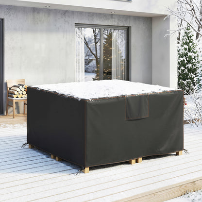 Garden Furniture Cover, Waterproof Patio Furniture Cover with Air Vent, 420D Oxford Fabric, 125 x 125 x 74 cm, Black
