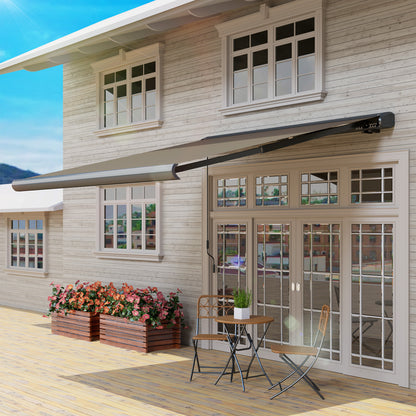 3 x 2.5 m Electric Awning with Remote Controller, Aluminium Frame DIY Retractable Awning
