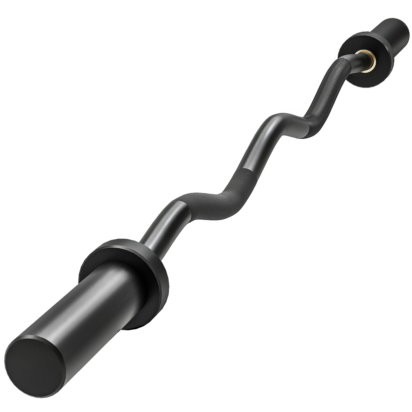 4ft Olympic EZ Curl Bar, Barbell Bar for 2" Weight Plates with Non-Slip Hand Grip 120cm