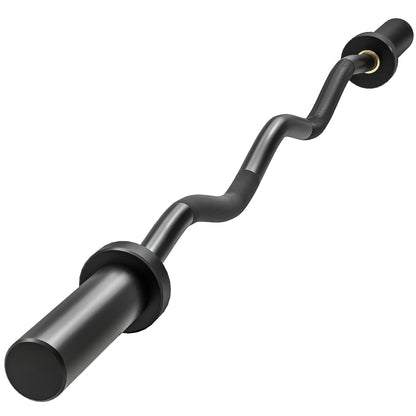 4ft Olympic EZ Curl Bar, Barbell Bar for 2" Weight Plates with Non-Slip Hand Grip 120cm