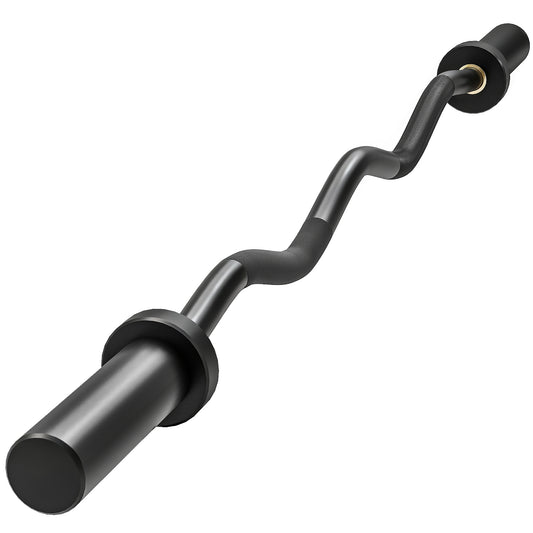 4ft Olympic EZ Curl Bar, Barbell Bar for 2" Weight Plates with Non-Slip Hand Grip 120cm