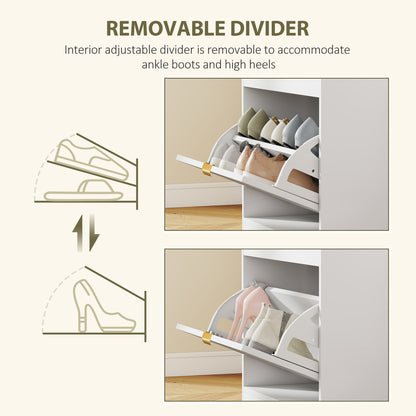 Shoe Storage with Seat, Upholstered Entryway Bench, Shoe Bench with 1 Flip Drawer and 4 Vents for 5 Pairs of Shoes
