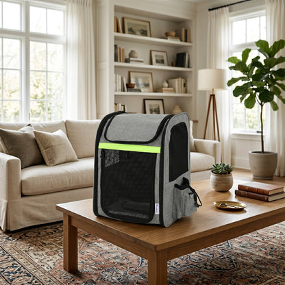 Dog Carrier Backpack Expandable, Breathable Pet Carrier Bag for Small Puppy Cat with Reflective Strip for Travel Hiking