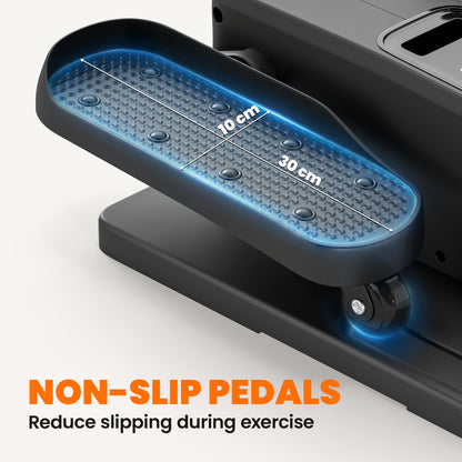Under Desk Elliptical Machine with Manual & Auto Modes, 12 Adjustable Speed, Remote Control & LED Monitor for Home