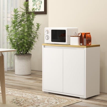 Kitchen Sideboard, Storage Cabinet with Double Doors and Adjustable Shelf for Living Room, Entryway, White