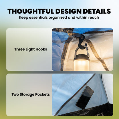 Family Camping Tent 3000mm Waterproof Windproof Tunnel Tent 6 Person, Navy Blue & Light Grey