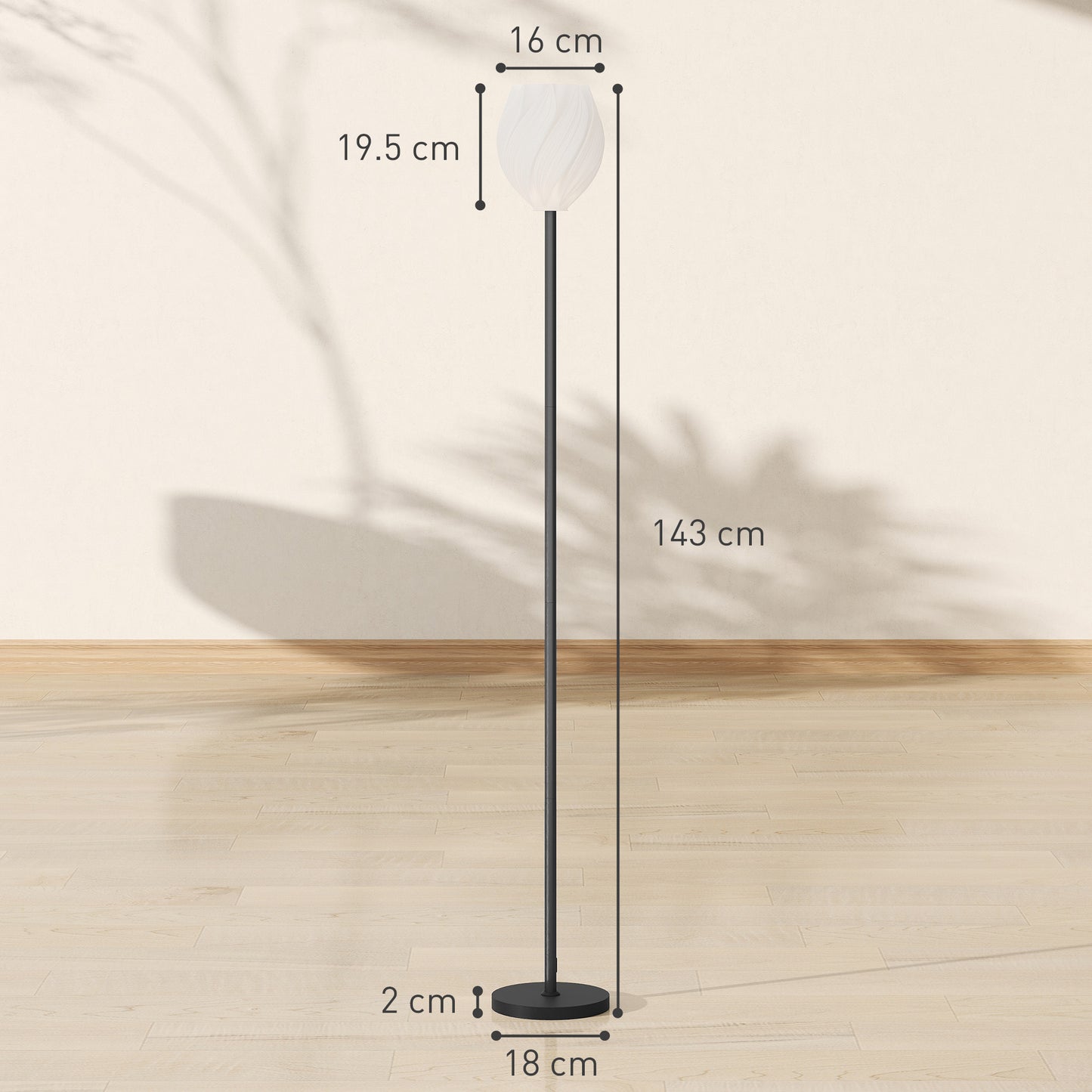 Flower Floor Lamp for Living Room, 3D Printed Modern Standing Lamp with Rose Shade & Foot Switch