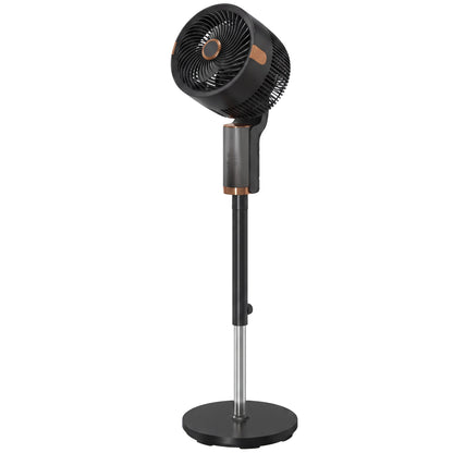 20 dB Silent Standing Fan for Bedroom, 44" Pedestal Fan with 90° Oscillating, 8 Speeds and LED Light, Black