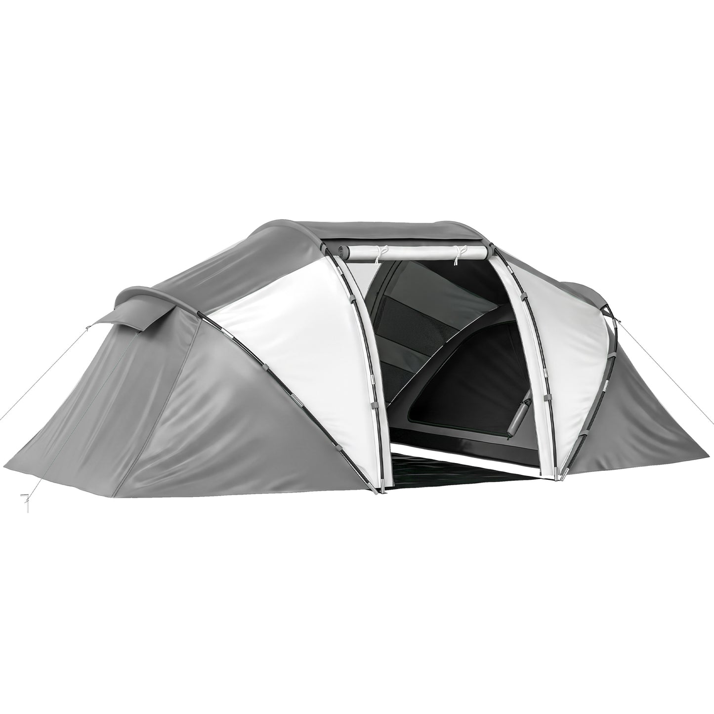 4 Man UV Protection Camping Tent - Charcoal Grey and White
