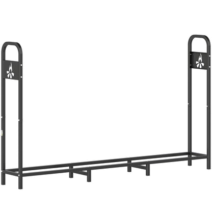 6.5 FT Steel Firewood Log Rack with 300 kg Capacity, Heavy Duty Indoor Outdoor Fireplace Wood Storage Shelf