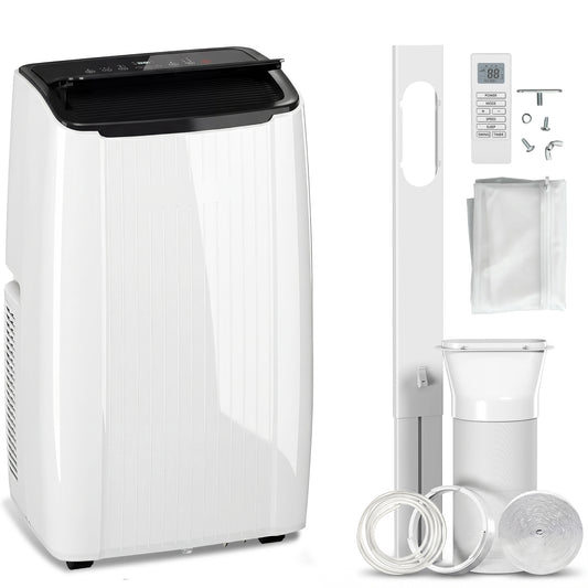 12000 BTU 5-in-1 Portable Air Conditioner with Cool, Heat, Dehumidifier, Fan, Sleep, WiFi Voice Control, White