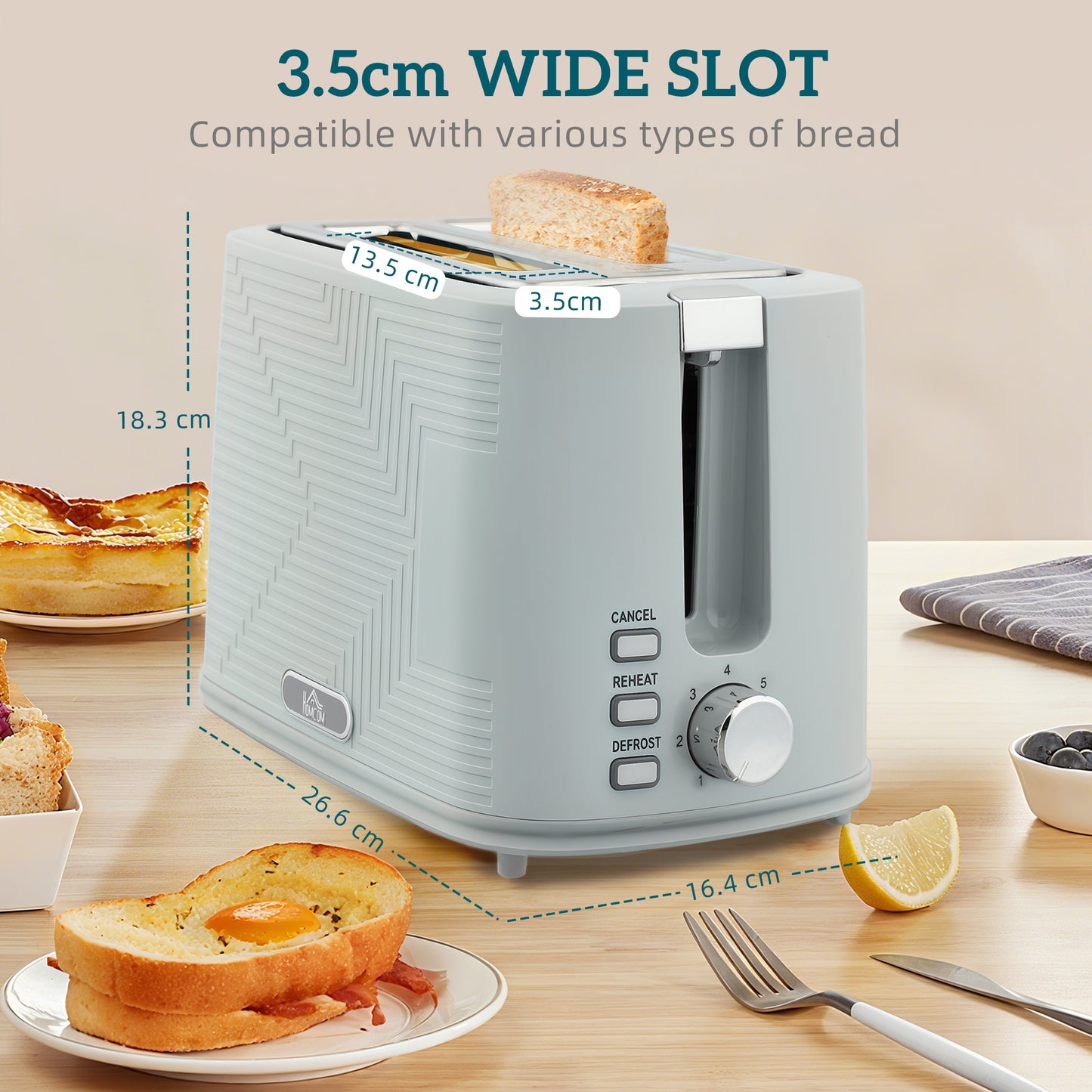 Modern Kettle and Toaster Set - Grey
