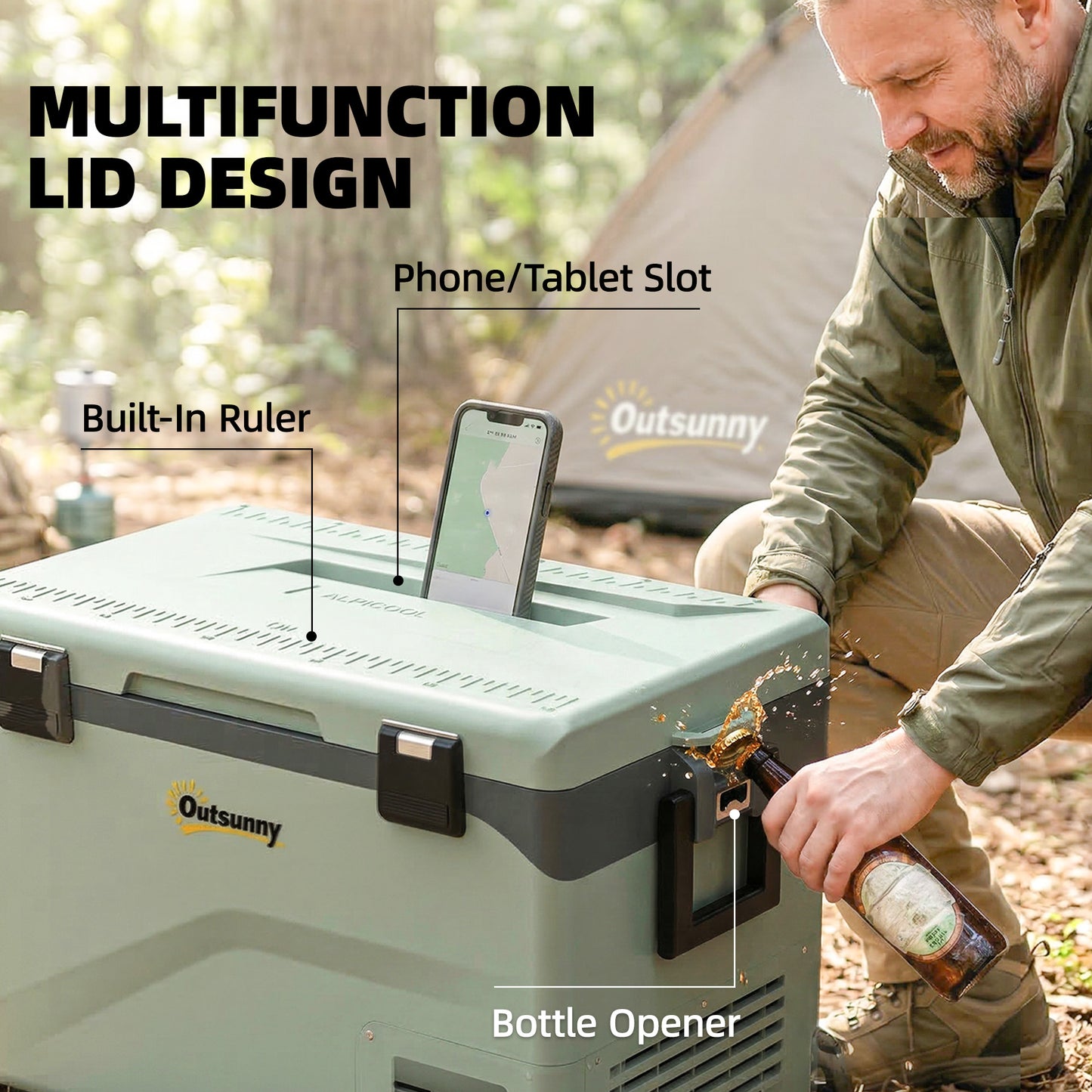 42.5L Compressor Car Fridge Freezer, Camping Refrigerator with App Control, 20℃-20℃