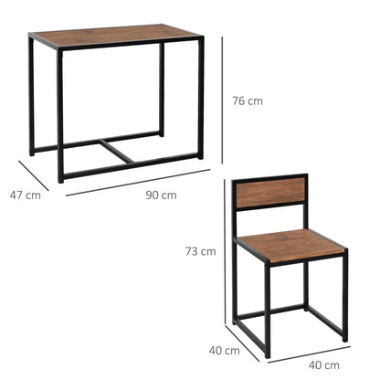 Industrial Design 3 piece Table and Chairs - Steel Frame