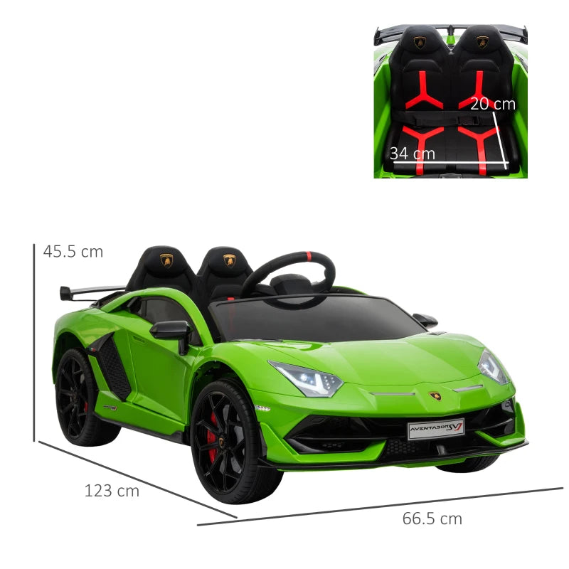 12V Kids Electric Ride On Car Racing Car Toy with Parental Remote Control, Music and Lights - Green