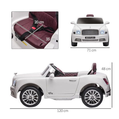 Kids Electric Ride-On Car, with Remote Control, LED lights and Music - White