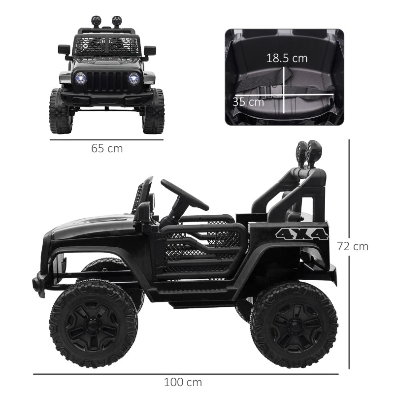 12V Kids Electric Ride On Car Truck Toy SUV with Remote Control - Black