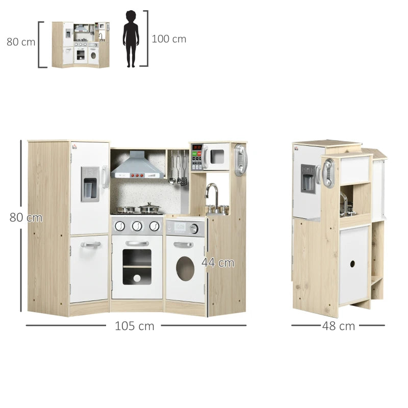 Kids Kitchen Playset, with Accessories and Storage Space