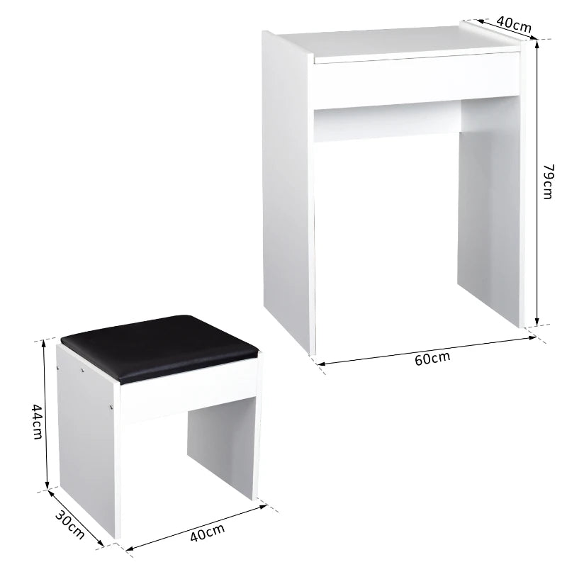 Makeup Dressing Table with Flip up Vanity Mirror and Organised Storage Square Grid