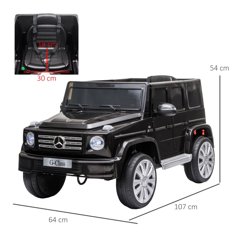 G-Wagon - 12V Kids Electric Ride On Car Toy w/ Remote Control - Black