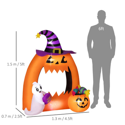 4.9ft - Inflatable Pumpkin Archway Halloween Decoration