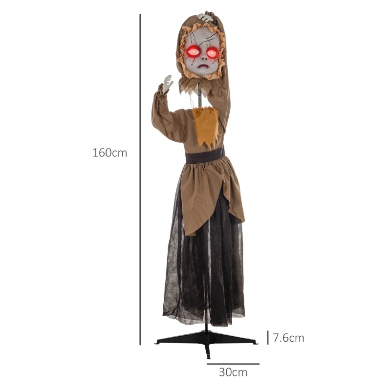 160cm Tall Scary Doll Halloween Decoration with Lights and Sound Effects