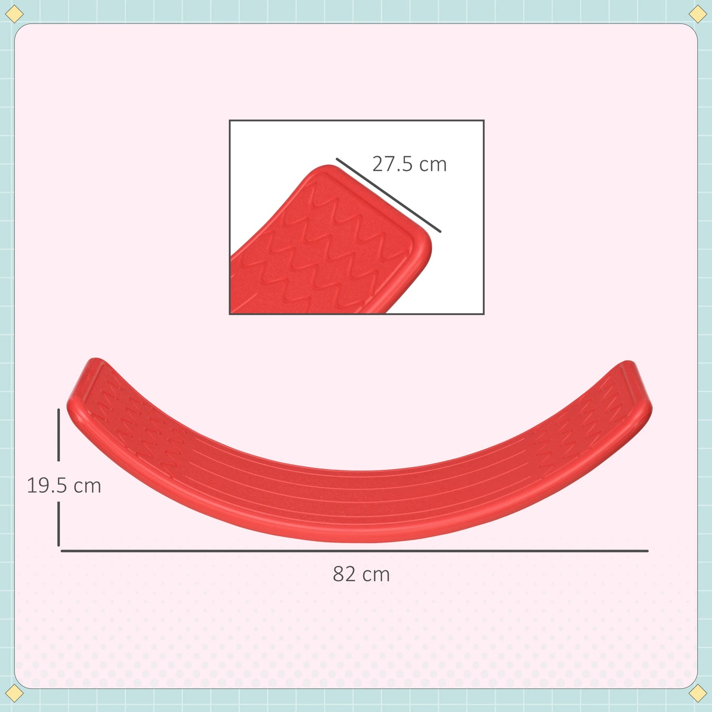Balance Board / Wobble Board for Coordination and Agility - Red