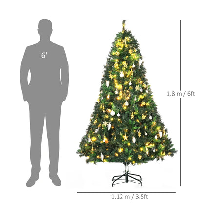 6ft - Prelit Traditional Style Christmas Tree with Ornaments & Metal Base Included