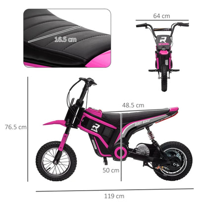 24V Electric Motorbike with Twist Grip Throttle and Horn for Kids - Pink