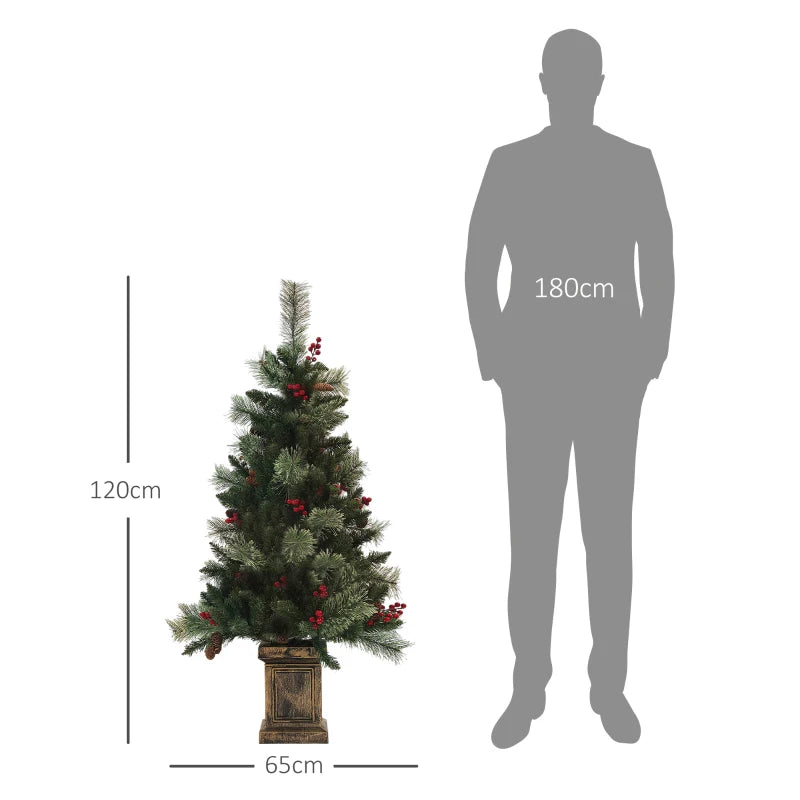 4ft - Christmas Tree with Wooden Box Style Base