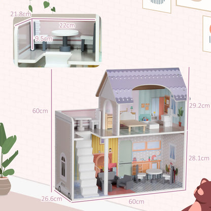 2 Storey Doll House with Furniture Accessories Included