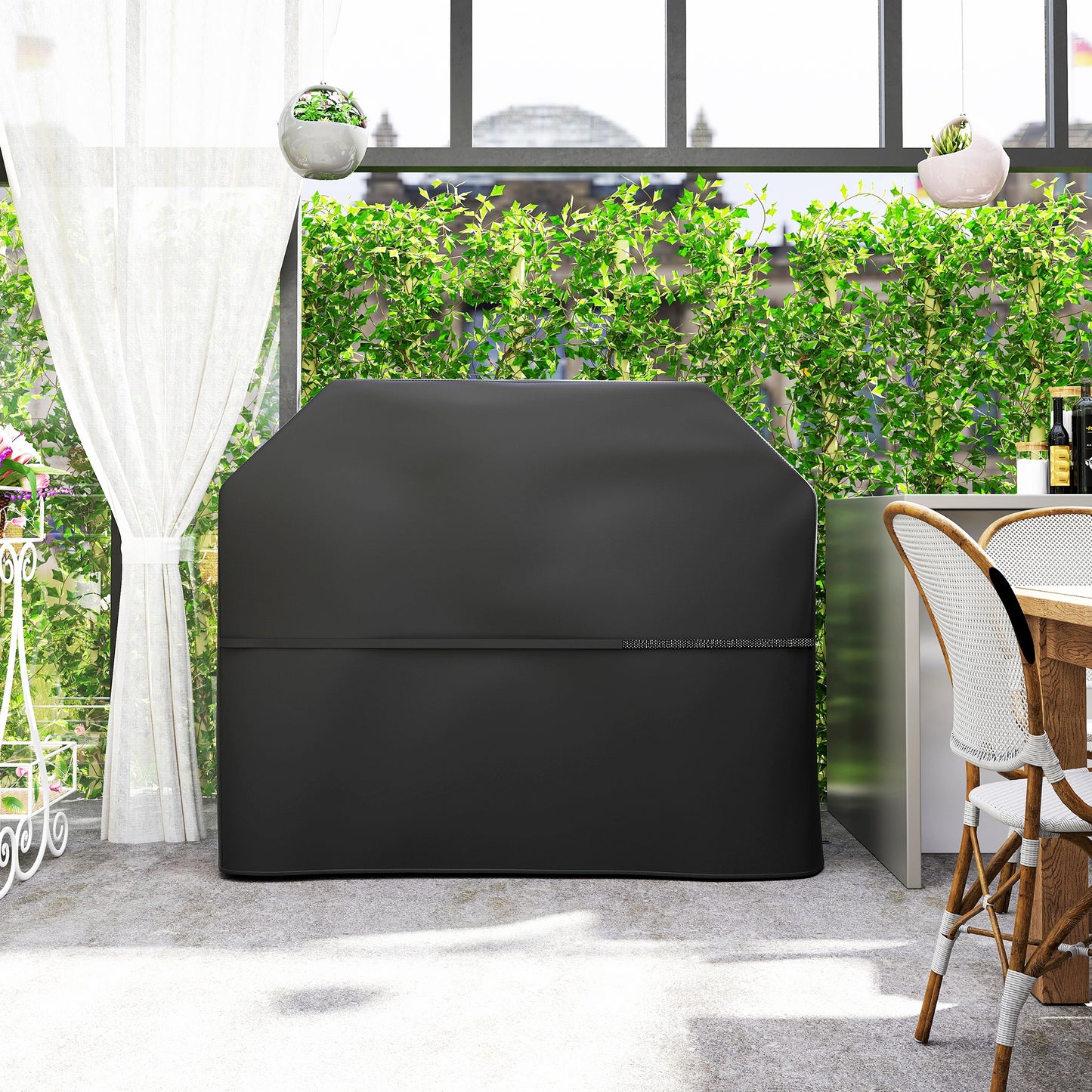 BBQ Cover for Rectangular Gas Grill, 600D UPF30+ Oxford Fabric Barbecue Cover for Waterproof Protection Rip-Proof